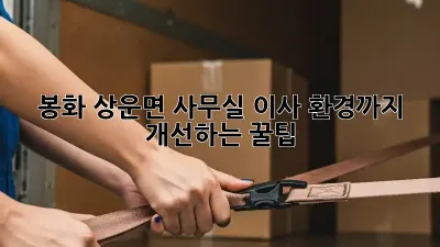 봉화 상운면 사무실 이사? 환경까지 개선하는 꿀팁!
